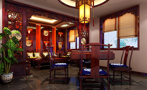 麻章古典中式风格茶楼包间设计装修效果图